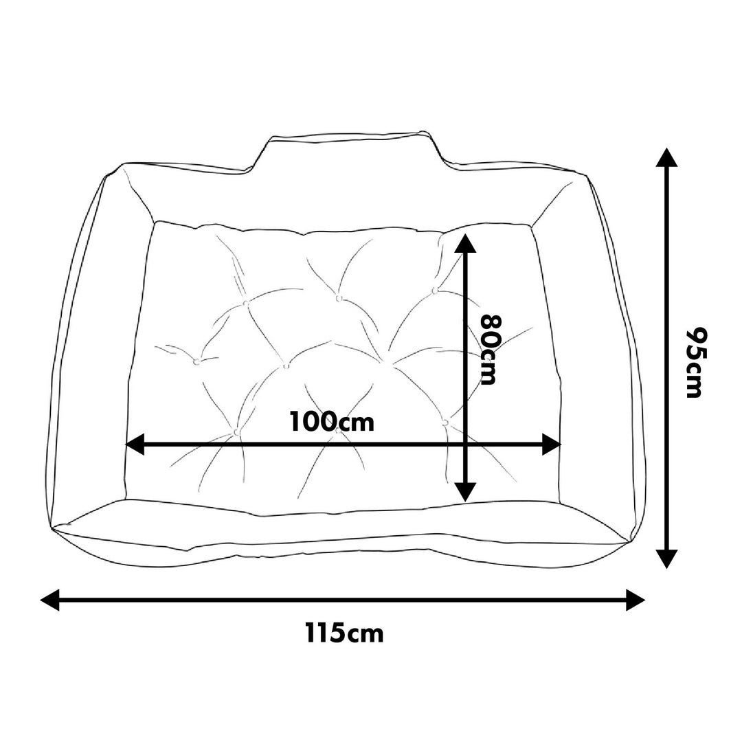 GreenBlue Dog Bed, dark gray, rectangular, external dimensions: 115x95 cm, internal dimensions: 100x80 cm GB240 GR