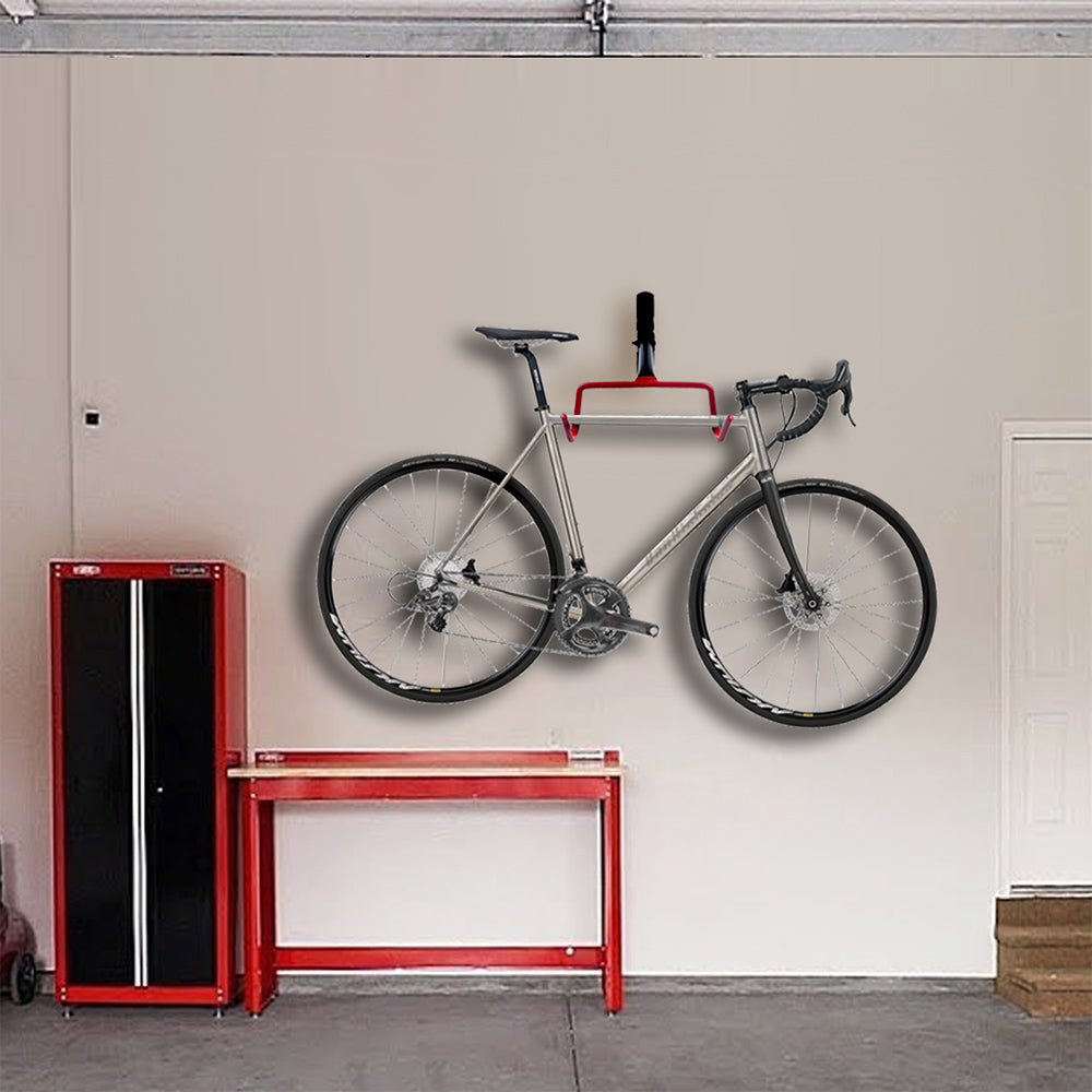 Soporte o colgador de pared para bicicletas Maclean, horizontal, acero, carga máxima de 30 kg, MC-430, 2 unidades