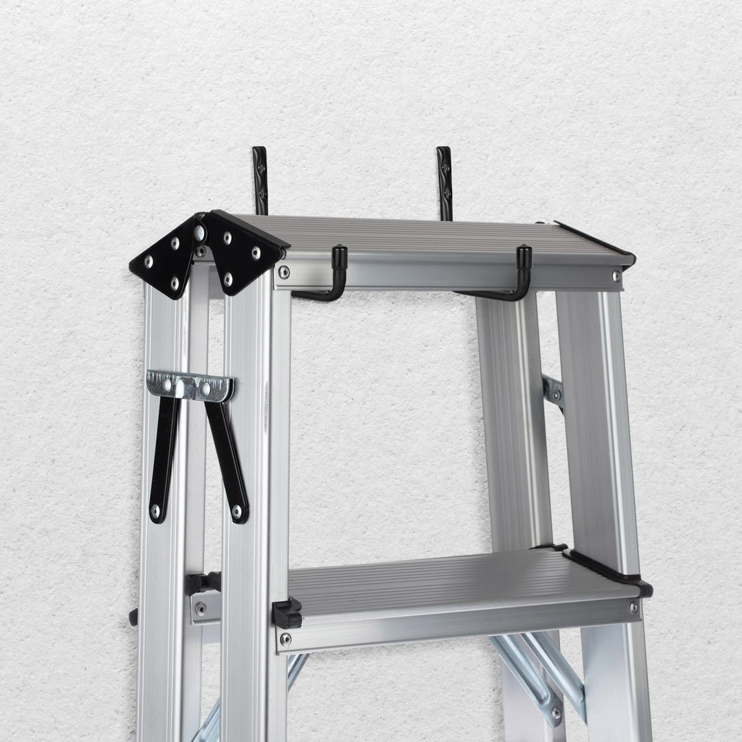 Set of 4 Maclean wall mounts for tires, wheels, ladders, and bicycles; steel construction; max. load 22 kg per mount; MC-488