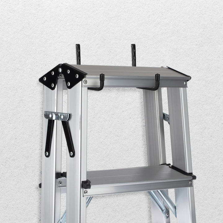 Set of 6 Maclean wall mounts for tires, wheels, ladders, and bicycles; steel construction; max. load 22 kg per mount; MC-488