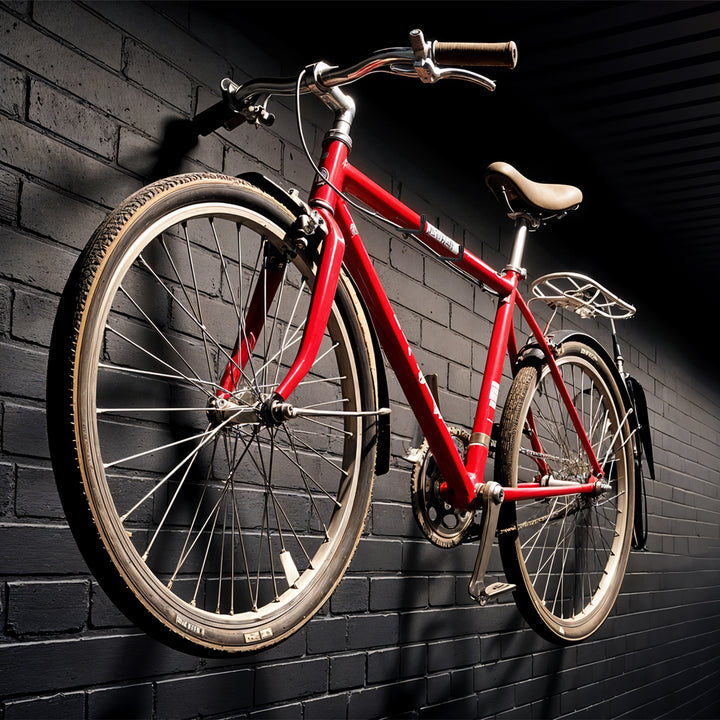 Set of 6 Maclean wall mounts for tires, wheels, ladders, and bicycles; steel construction; max. load 22 kg per mount; MC-488