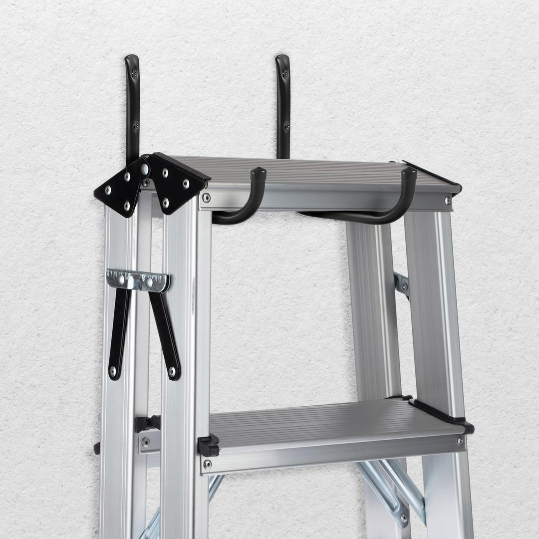 Set of 6 Maclean wall mounts for tires, wheels, ladders, and bicycles; steel construction; max. load 22 kg per mount; MC-487
