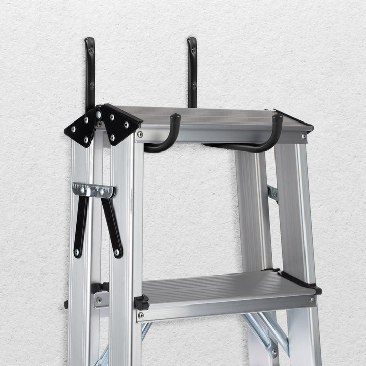 Set of 6 Maclean wall mounts for tires, wheels, ladders, and bicycles; steel construction; max. load 22 kg per mount; MC-487