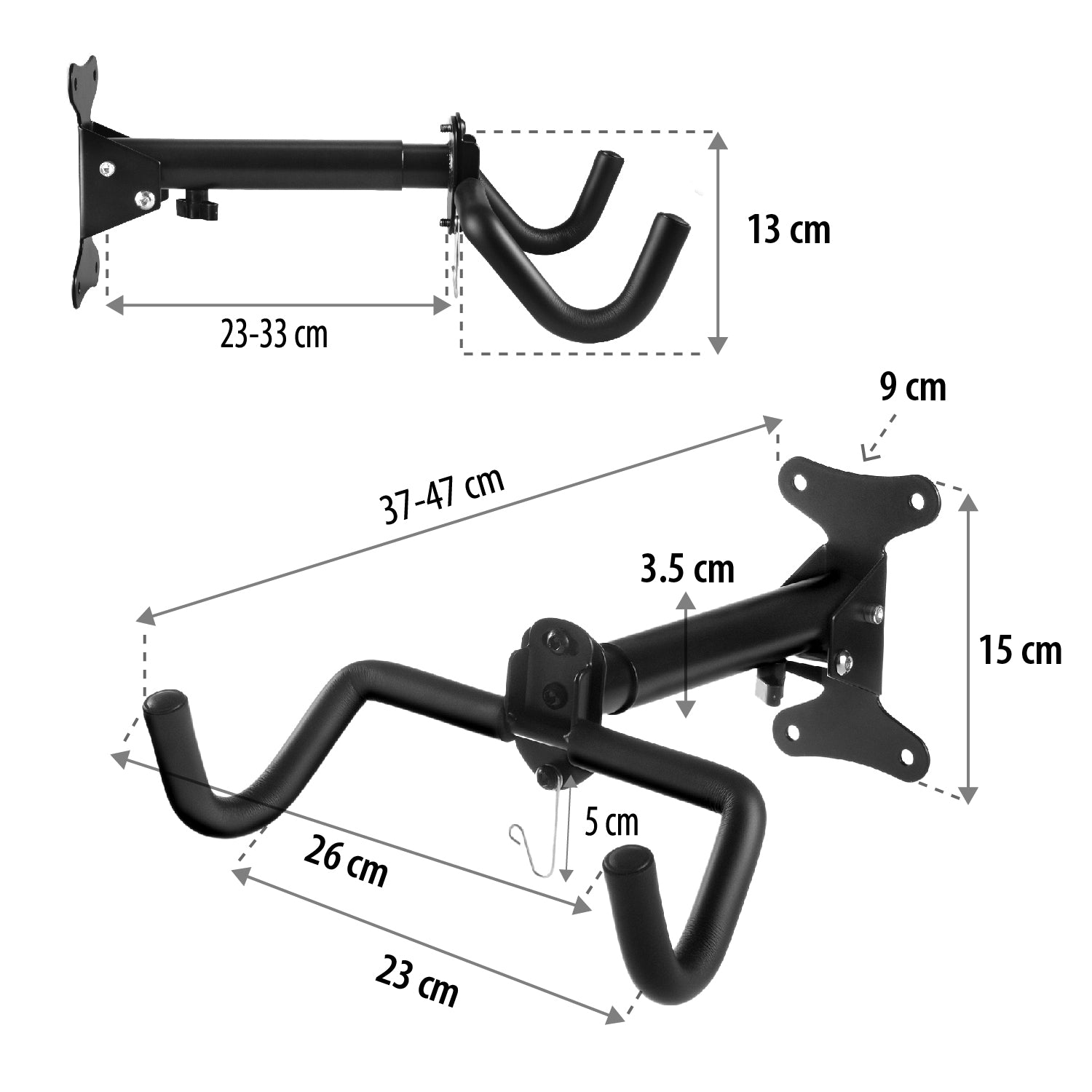Maclean Av Rack Maclean Horizontal Wall-Mounted Bike Rack, Steel, Max. Load 30 kg, MC ...