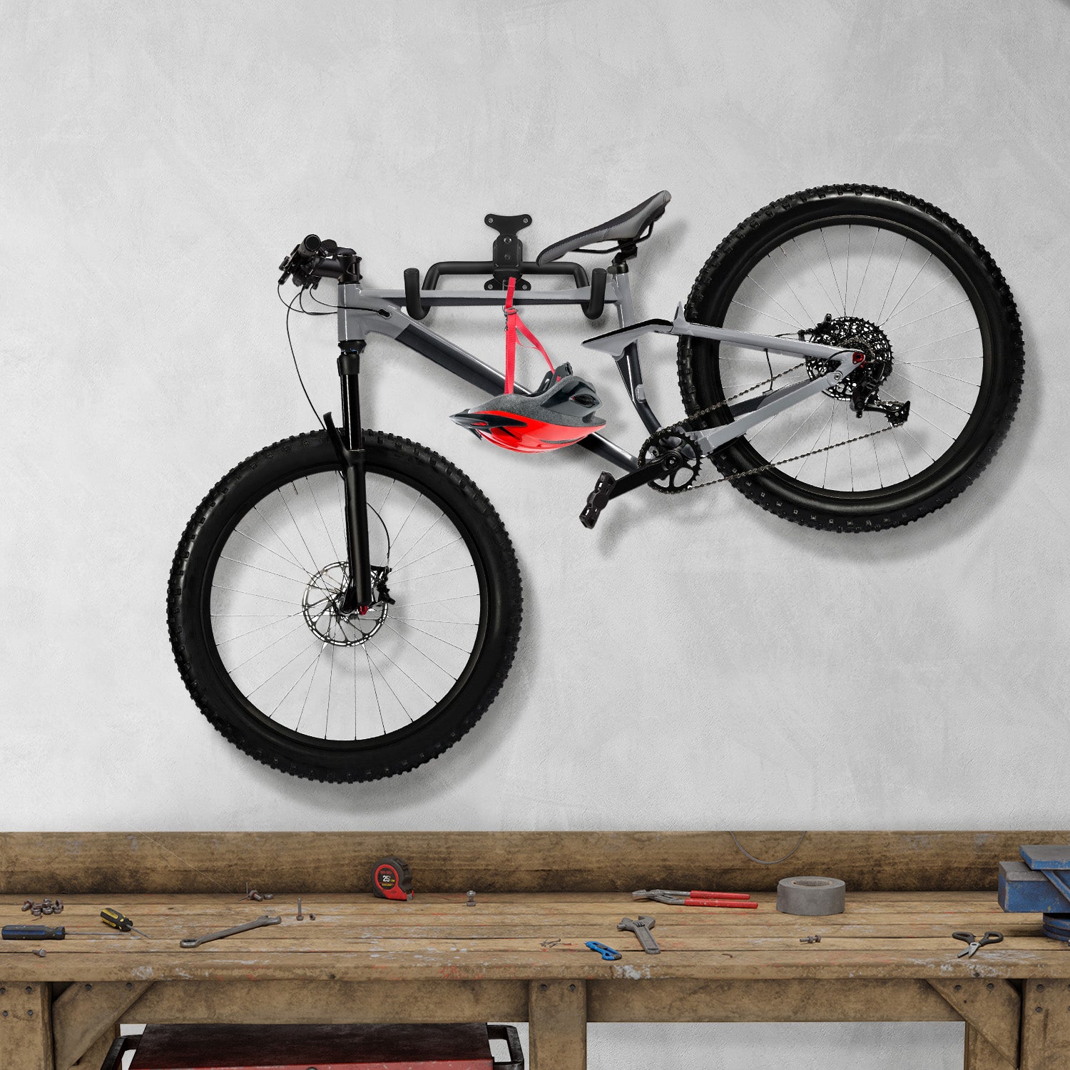 Maclean Av Rack Maclean Horizontal Wall-Mounted Bike Rack, Steel, Max. Load 30 kg, MC ...