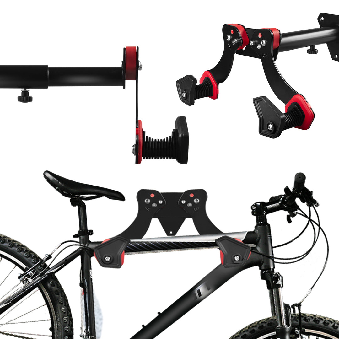 Soporte de pared para bicicletas Maclean, acero, carga máxima de 30 kg, MC-449, 4 unidades