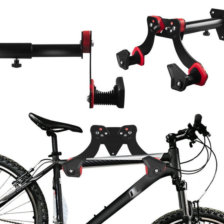 Soporte de pared para bicicletas Maclean, acero, carga máxima de 30 kg, MC-449, 4 unidades