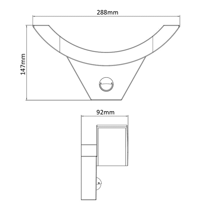 Maclean LED Motion Sensor Light, Infrared Motion Sensor, Black, 10W, IP54, 800 lm, MCE290 B, 4 pieces