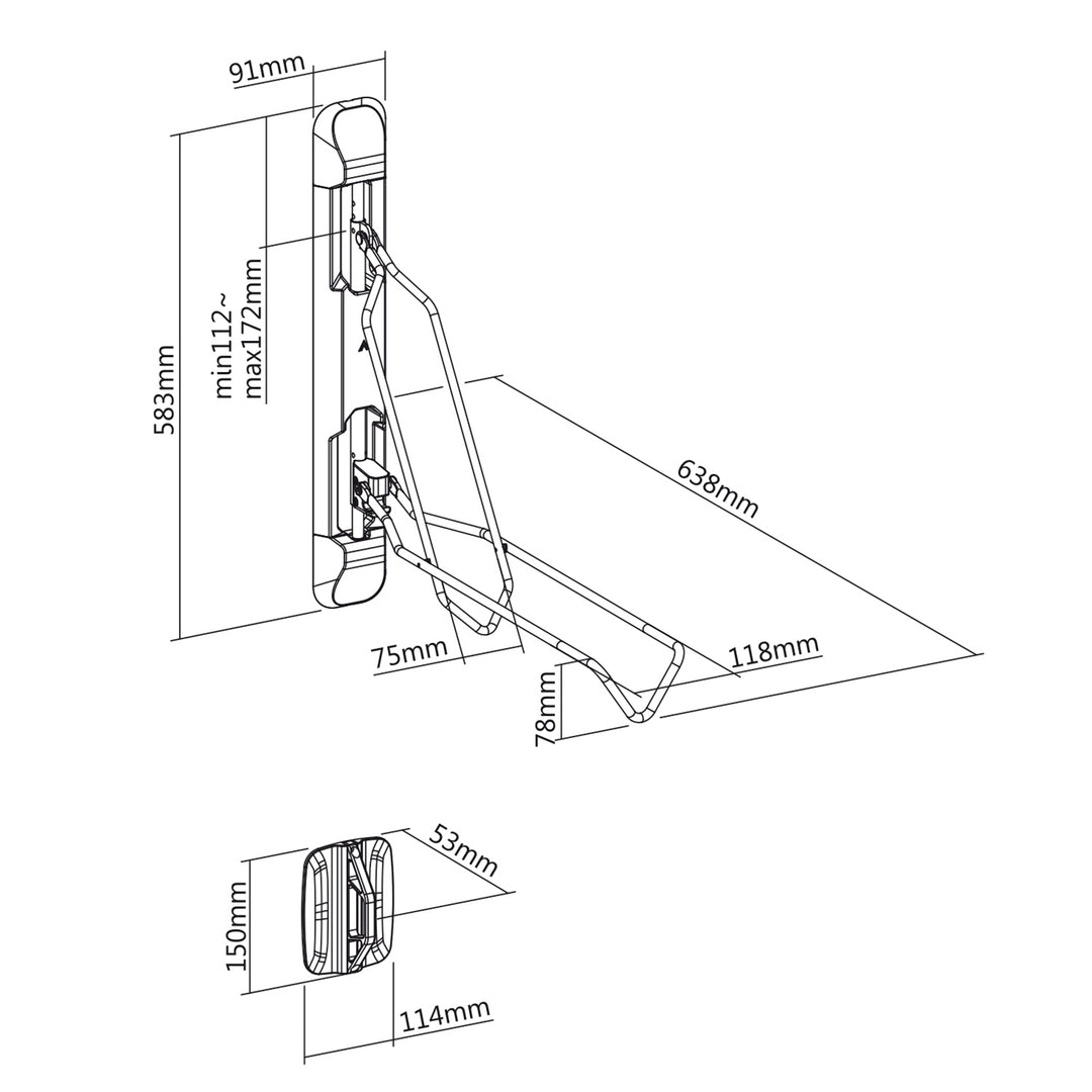 Maclean Av Rack Maclean Wall-Mounted Bike Rack/Holder, max. 35 kg, MC-471, 3 pieces ...
