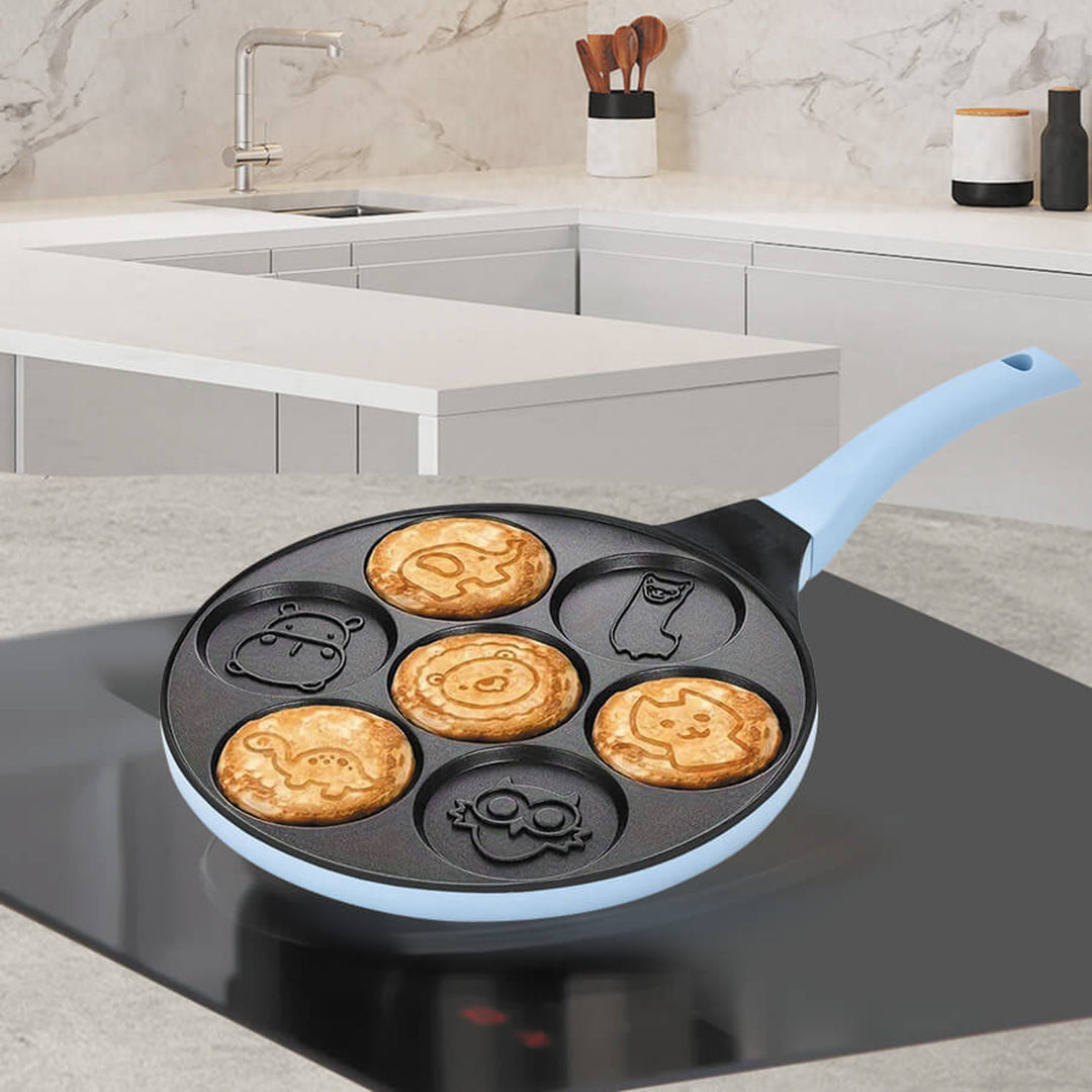 Maestro pancake pan, animal print, 26 cm diameter, non-stick coating, silicone handle, compatible with all types of stoves, MR-1222-C
