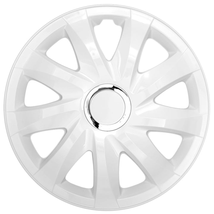 NRM Drift 14" Universal Wheel Cover, White Painted, 1 piece