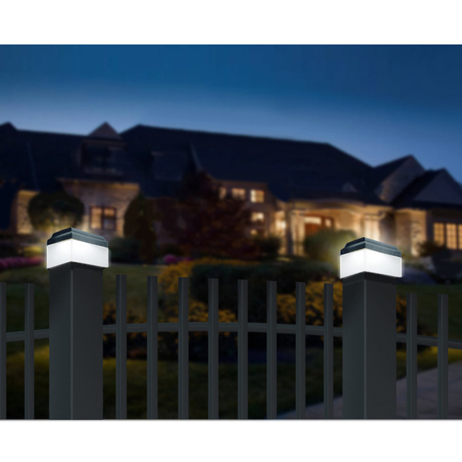 GreenBlue Solar LED Post Light, 60x60mm, Envelope-Shaped Canopy, GB126, 2 pieces