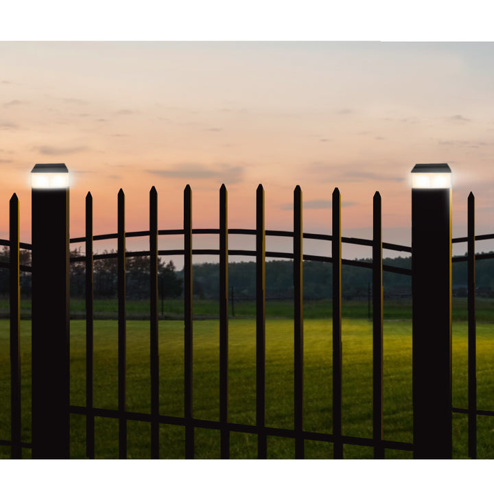 GreenBlue Solar LED Post Light, 60x60mm, Envelope-Shaped Canopy, GB126, 2 pieces