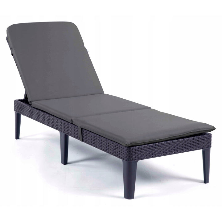Kissen für Liegestuhl Jaipur, Farbe Dunkelgrau, Stoff S-500, Größe 190 x 60 cm, zwei Befestigungssysteme, wasserabweisend, vollständig waschbar, S-49