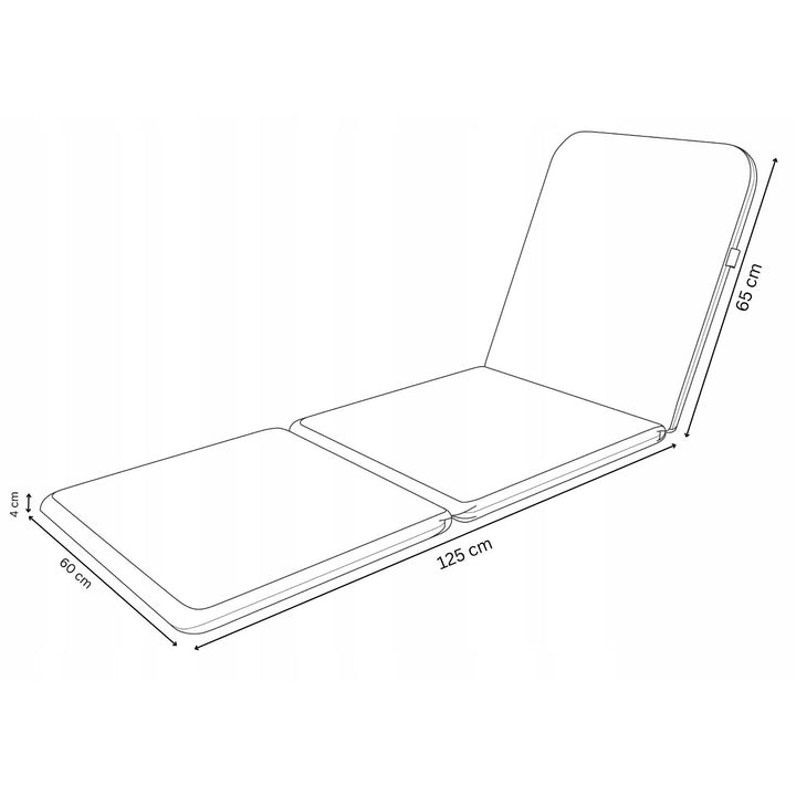 Kissen für Liegestuhl Jaipur, Farbe Dunkelgrau, Stoff S-500, Größe 190 x 60 cm, zwei Befestigungssysteme, wasserabweisend, vollständig waschbar, S-49