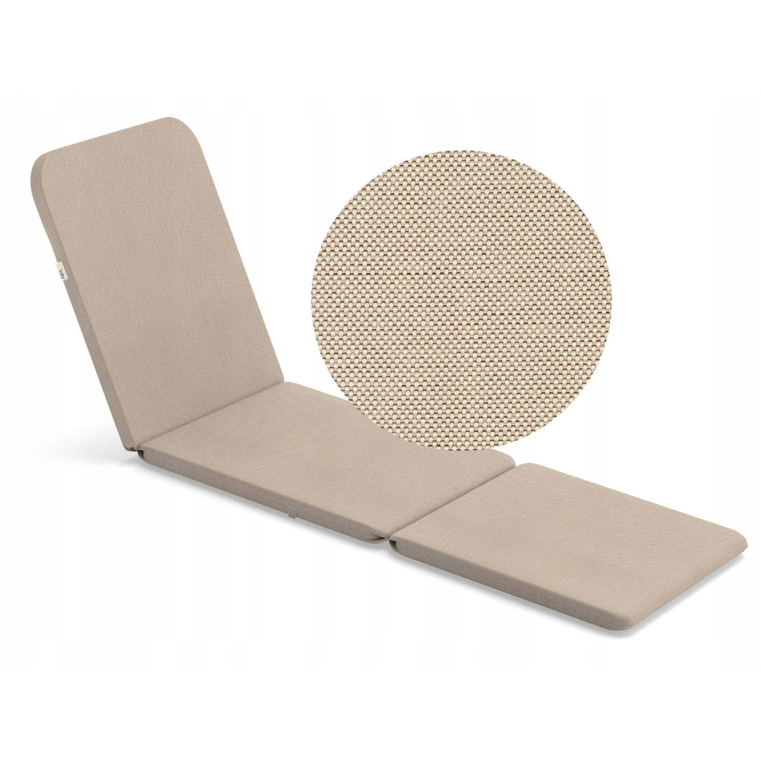 Kissen für Liegestuhl Jaipur, Farbe Beige, Stoff S-550 Melange, Größe 190 x 60 cm, zwei Befestigungssysteme, wasserabweisend, vollständig waschbar, Melange S-21