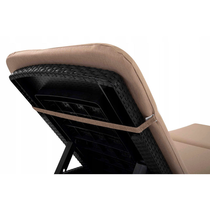 Kissen für Liegestuhl Jaipur, Farbe Beige, Stoff S-550 Melange, Größe 190 x 60 cm, zwei Befestigungssysteme, wasserabweisend, vollständig waschbar, Melange S-21