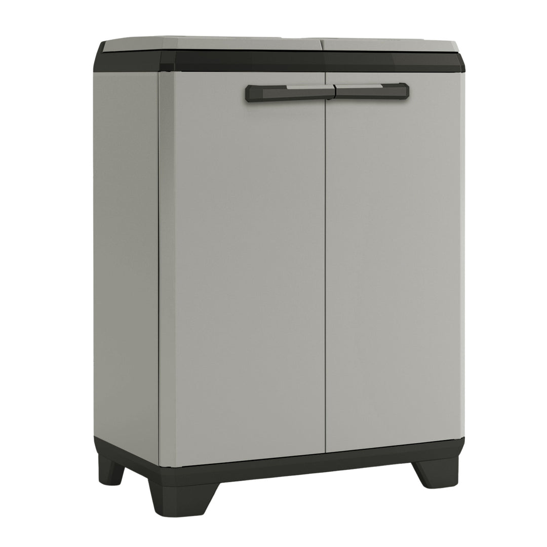 Abfalltrennbehälter Keter Planet, Fassungsvermögen 2 x 110 l, Farbe: Grau, 68 x 39 x 92 cm, 246640