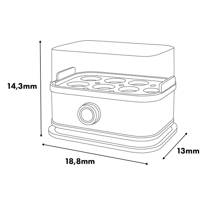 GreenBlue Automatic Egg Cooker, 200W, holds up to 6 eggs, measuring cup included, 220-240V~, 50/60 Hz, GB359