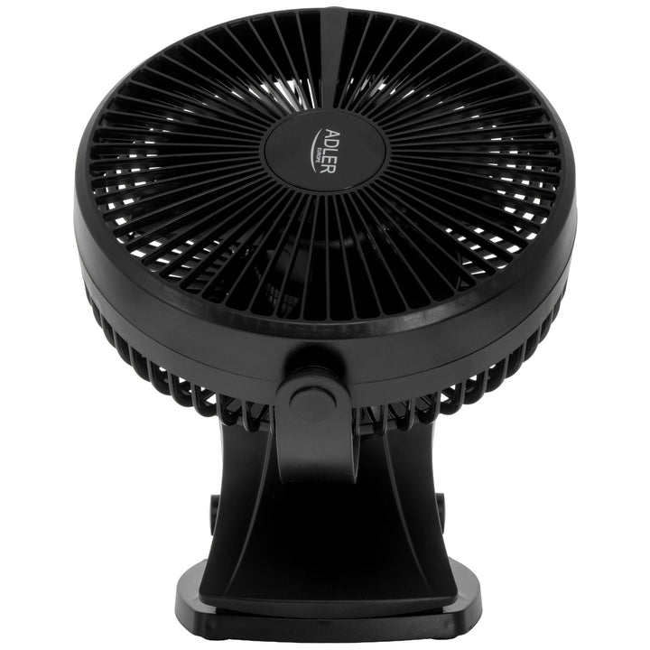 Desk fan with clip, rechargeable, 15.5 cm, 360° rotation, USB-C, Adler