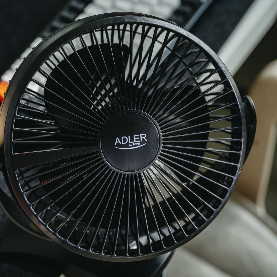 Desk fan with clip, rechargeable, 15.5 cm, 360° rotation, USB-C, Adler