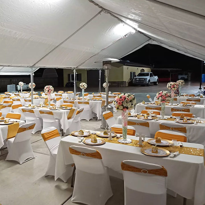 GreenBlue White Catering Chair Cover, 88x50x45 cm, Spandex, GB374, 4 pieces