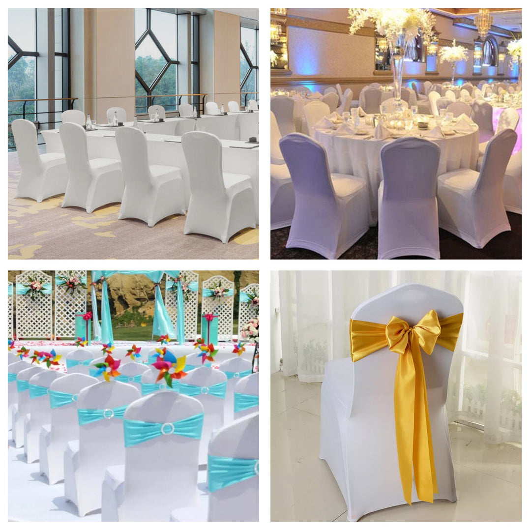 GreenBlue White Catering Chair Cover, 88x50x45 cm, Spandex, GB374, 2 pieces