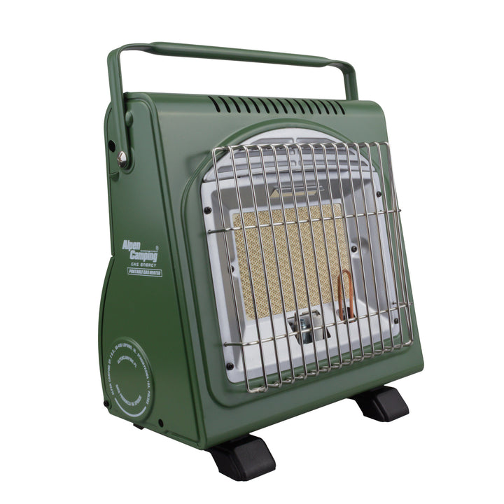 Tragbarer Gaskocher von Alpen Camping, 2-in-1, Gasverbrauch 124 g/h, piezoelektrische Zündung, ICELAND IK-1000 PRO+ 4x 227-g-Gaskartusche von GreenBlue. Zertifikat: Pi 0875, entspricht der Norm EN 417