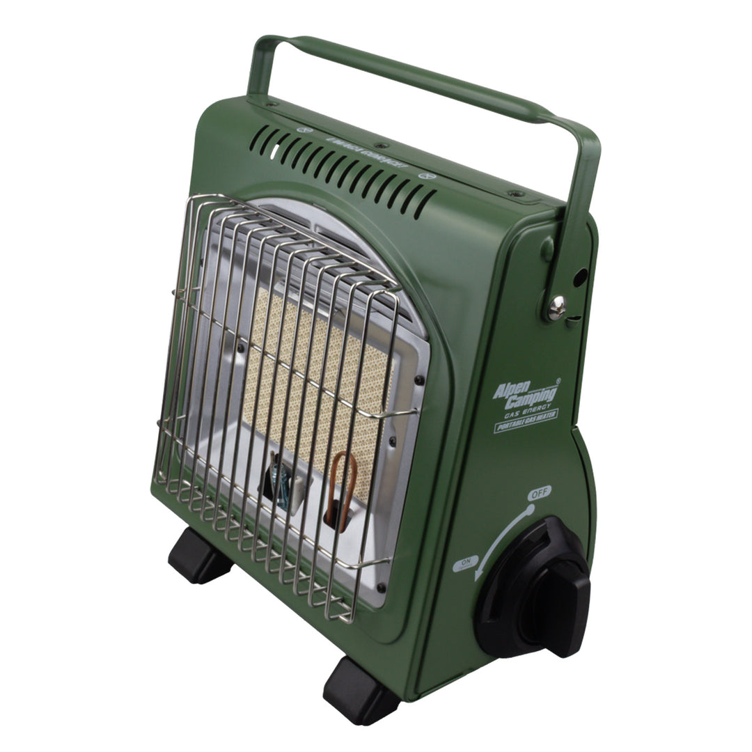 Tragbarer Gaskocher von Alpen Camping, 2-in-1, Gasverbrauch 124 g/h, piezoelektrische Zündung, ICELAND IK-1000 PRO+ 4x 227-g-Gaskartusche von GreenBlue. Zertifikat: Pi 0875, entspricht der Norm EN 417