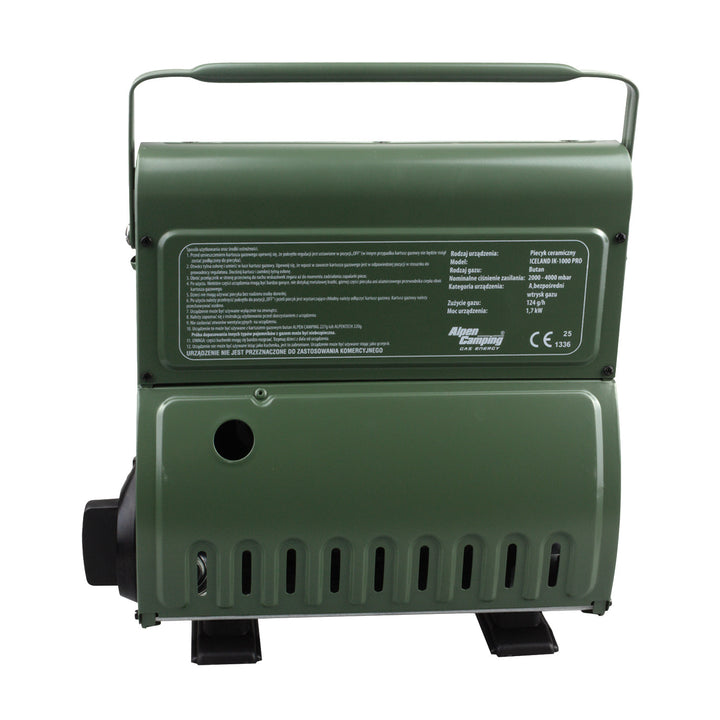 Tragbarer Gaskocher von Alpen Camping, 2-in-1, Gasverbrauch 124 g/h, piezoelektrische Zündung, ICELAND IK-1000 PRO+ 4x 227-g-Gaskartusche von GreenBlue. Zertifikat: Pi 0875, entspricht der Norm EN 417