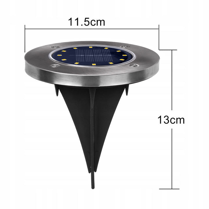 Lámpara solar LED para jardín con sensor de movimiento Maclean IP44, 12 LED SMD, 4000 K, Ni-MH 600 mAh, 0,7 W, MCE318, 4 unidades