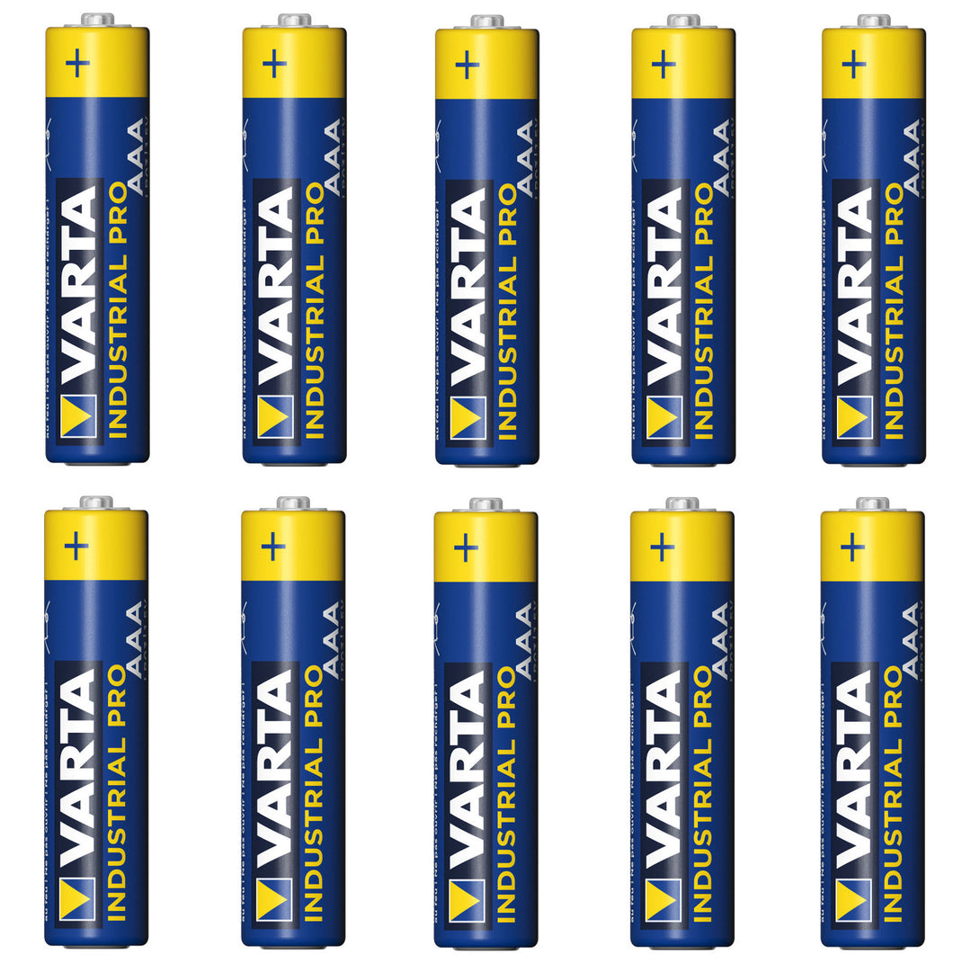10 pilas alcalinas R-03 LR03 AAA de Varta Industrial 4003
