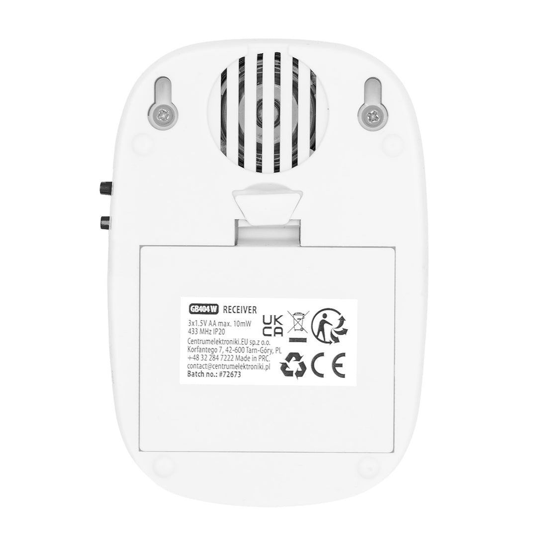 GreenBlue Wireless Doorbell, 38 melodies, 90 dB, white, range up to 200 m, GB404 W