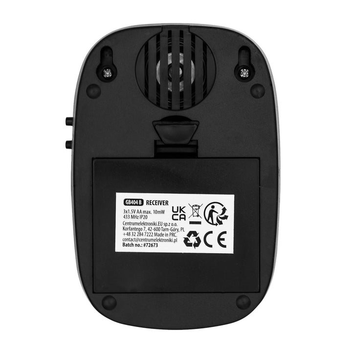 GreenBlue Wireless Doorbell, 38 melodies, 90 dB, black, range up to 200 m, GB404 B