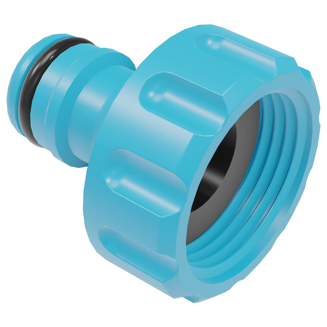 Gartenschlauch Economic 1/2" 50 m + Ständer, Anschluss mit 3/4"-Innengewinde, Anschluss mit 1/2"-Außengewinde, Durchgangs- und Stopp-Schnellkupplung 1/2" + 8-Funktionen-Spritzpistole Cellfast Mix Ideal