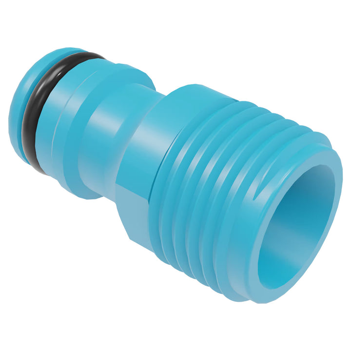 Gartenschlauch Economic 1/2" 50 m + Ständer, Anschluss mit 3/4"-Innengewinde, Anschluss mit 1/2"-Außengewinde, Durchgangs- und Stopp-Schnellkupplung 1/2" + 8-Funktionen-Spritzpistole Cellfast Mix Ideal