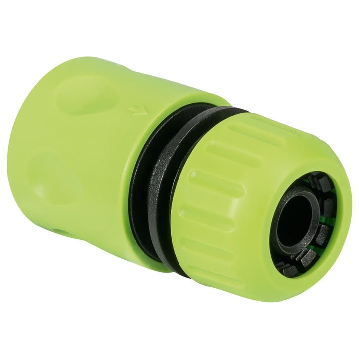 Gartenschlauch Economic 1/2" 50 m + Rollwagen, Anschluss mit 3/4"-Innengewinde, Anschluss mit 1/2"-Außengewinde, Durchgangs- und Stop-Schnellkupplung 1/2" + 8-Funktionen-Spritzpistole Cellfast Mix Ideal