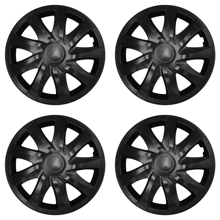 NRM DRACO 16'' Universal Wheel Covers, Matte Black (Set of 4)