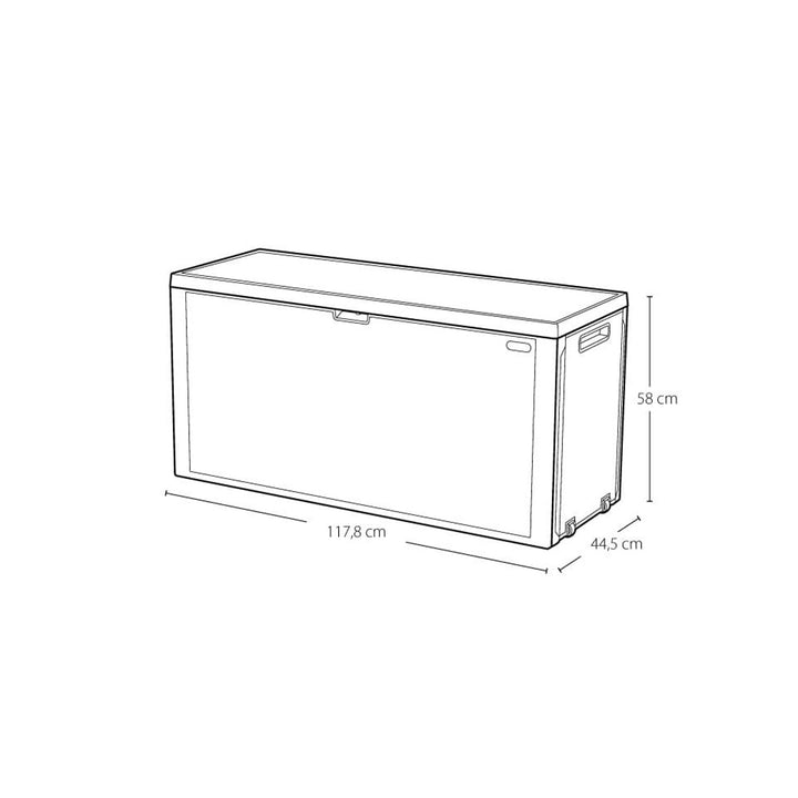 Keter Emily Garden Storage Bin, capacity 277L, brown, max. load capacity 20kg, weather-resistant, features handles and wheels, 249719