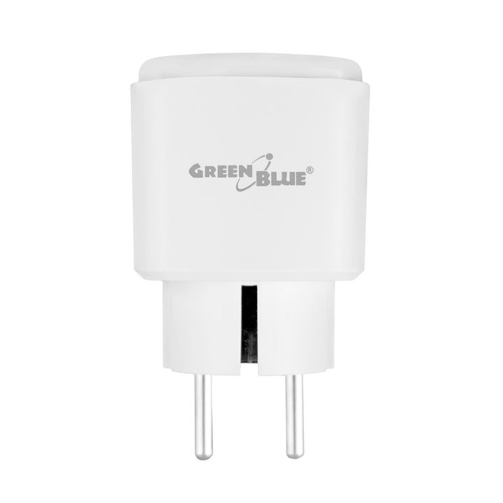 GreenBlue Remote-Controlled WiFi Outlet, Android/iOS/Alexa/Google Home, Timer, Watt Meter, Max 16A/3840W, GB735 W, 2-Pack