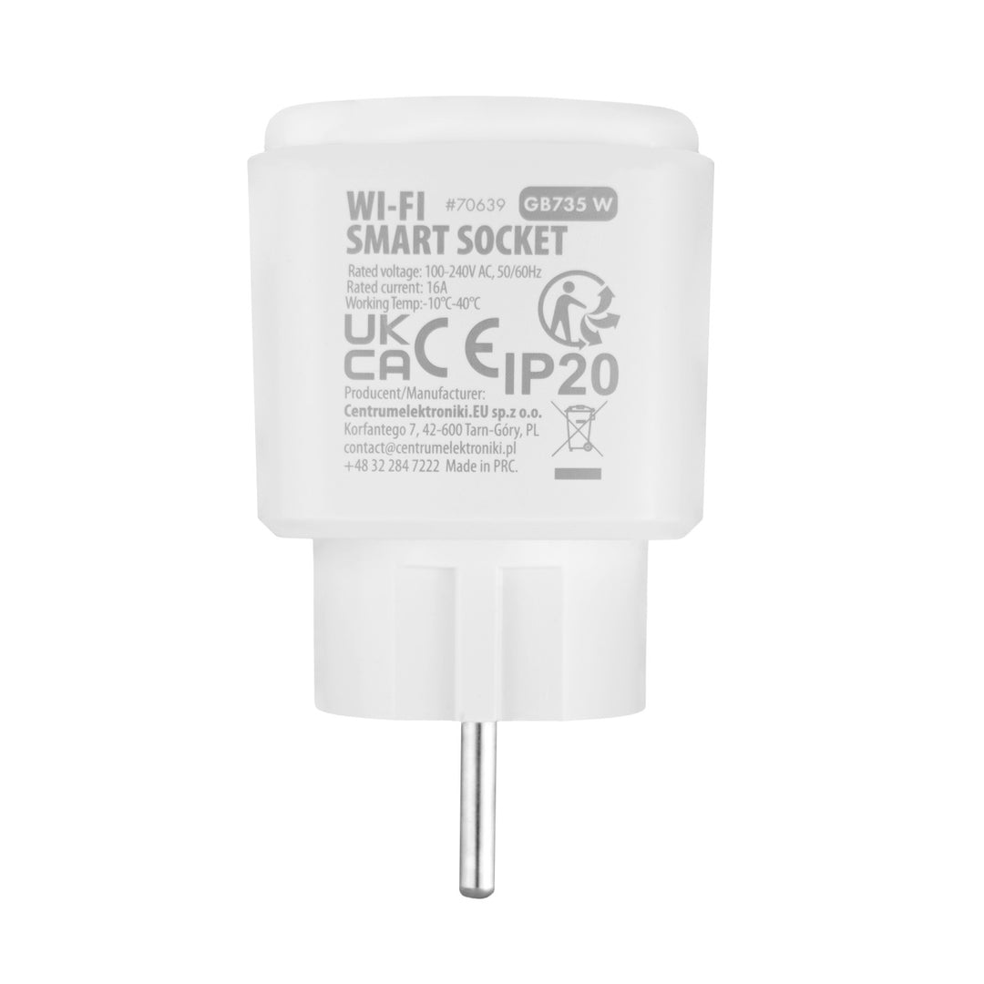 GreenBlue Remote-Controlled WiFi Outlet, Android/iOS/Alexa/Google Home, Timer, Watt Meter, Max 16A/3840W, GB735 W, 2-Pack