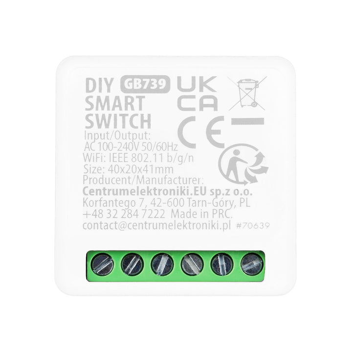 GreenBlue WLAN-Einbaurelais, Android/iOS/Alexa/Google Home, 100–240 V AC, 50/60 Hz, max. 16 A, für LED 150 W, GB739, 2 Stück