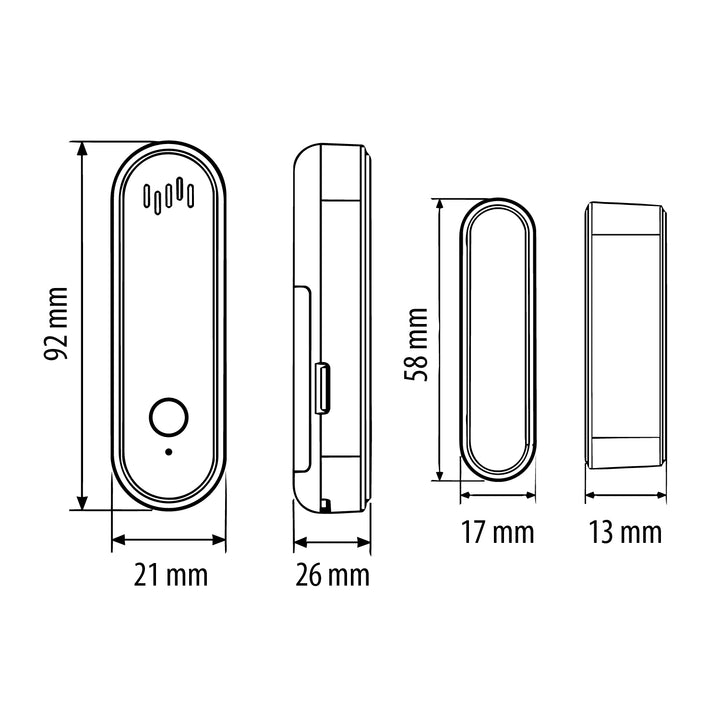 Drahtloser Reed-Schalter / WLAN-Öffnungssensor von GreenBlue, Android/iOS, für Türen / Fenster, 3,0 V DC, LR03x2, mit Alarm, GB478, 2 Sets