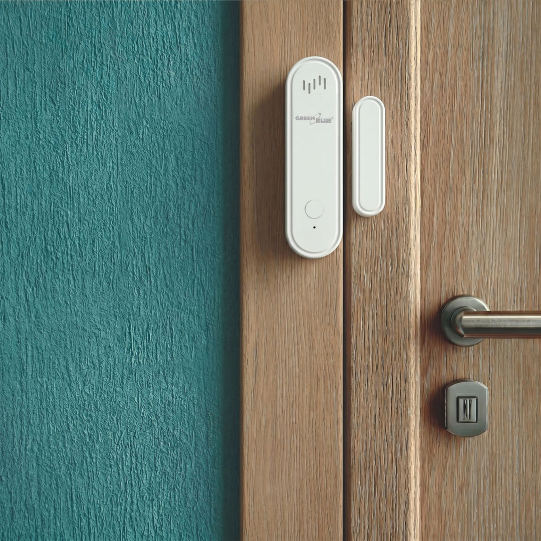 Drahtloser Reed-Schalter / WLAN-Öffnungssensor von GreenBlue, Android/iOS, für Türen / Fenster, 3,0 V DC, LR03x2, mit Alarm, GB478, 2 Sets