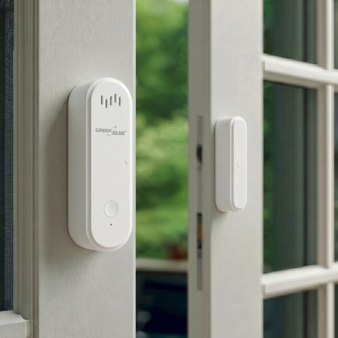Drahtloser Reed-Schalter / WLAN-Öffnungssensor von GreenBlue, Android/iOS, für Türen / Fenster, 3,0 V DC, LR03x2, mit Alarm, GB478, 2 Sets