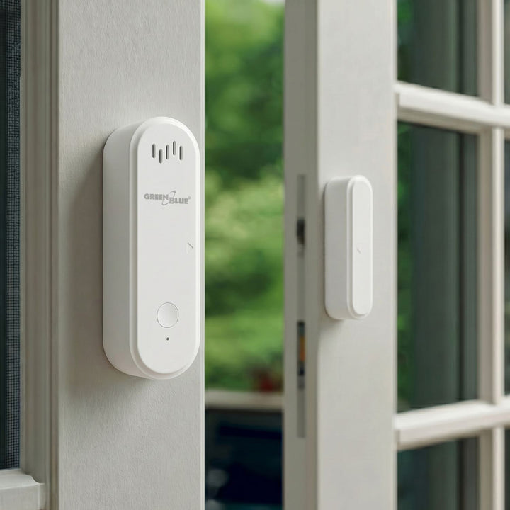 Drahtloser Reed-Schalter / WLAN-Öffnungssensor von GreenBlue, Android/iOS, für Türen / Fenster, 3,0 V DC, LR03x2, mit Alarm, GB478, 2 Sets