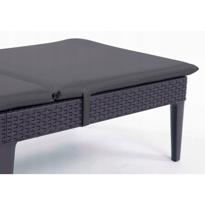 Cojín para tumbona Jaipur, color gris oscuro, tejido S-500, tamaño 190 x 60 cm, dos sistemas de fijación, impermeable, se puede lavar por completo, S-49, 3 unidades