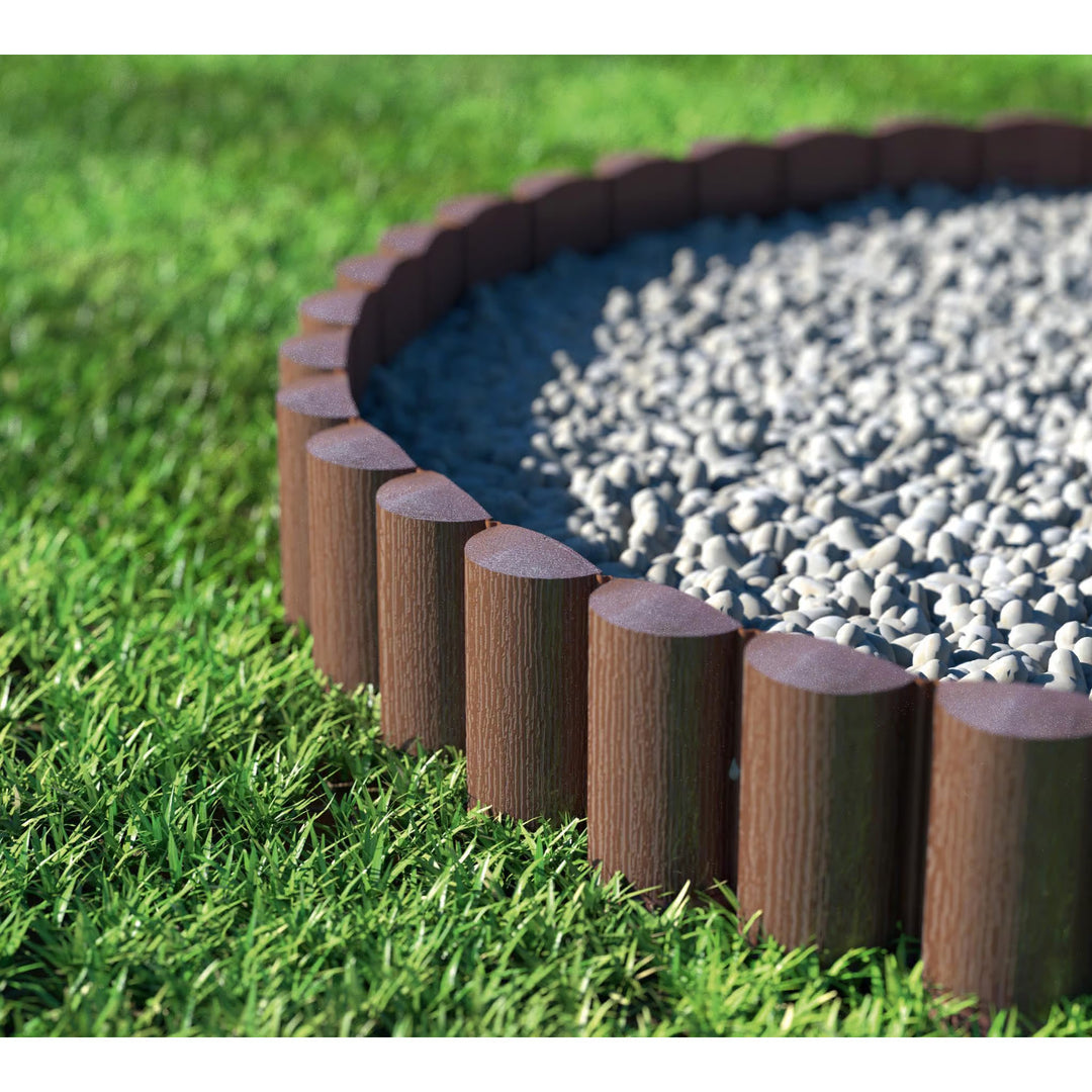 Cellfast Garden Fence, wood-grain finish, frost-resistant, 7.2 m long, brown, 34-031