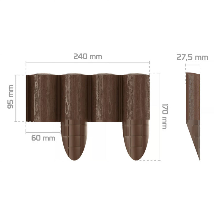 Cellfast Garden Fence, wood-grain finish, frost-resistant, 14.4 m long, brown, 34-031