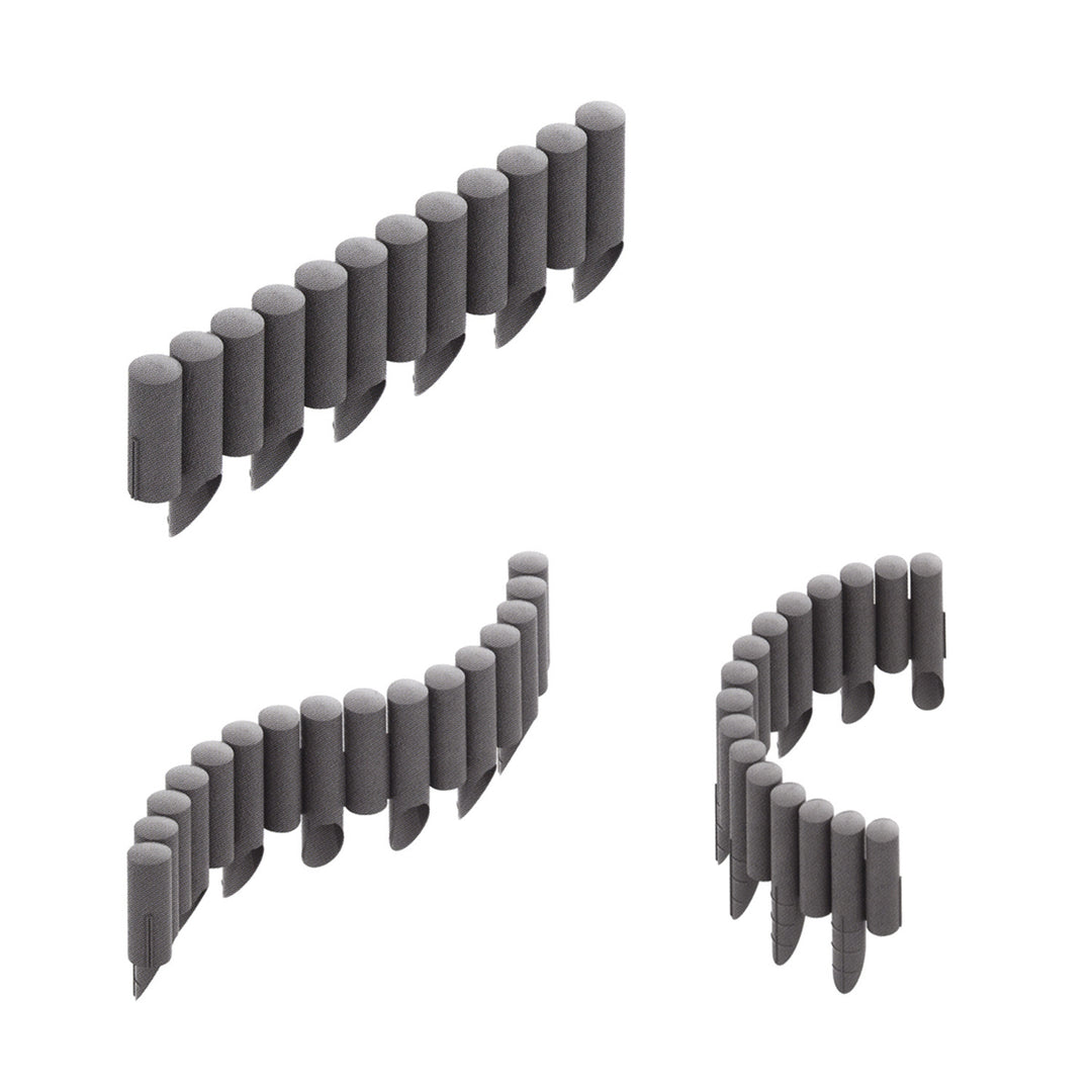 Valla de jardín Cellfast, textura de madera, resistente a las heladas, longitud 6,9 m, color grafito, 34-044